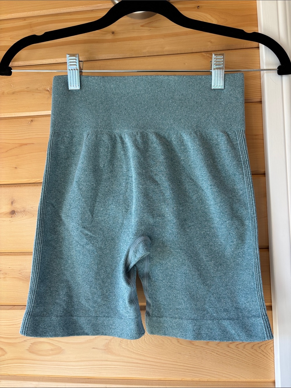 Seamless High-Waist Biker Shorts - Dusty Teal